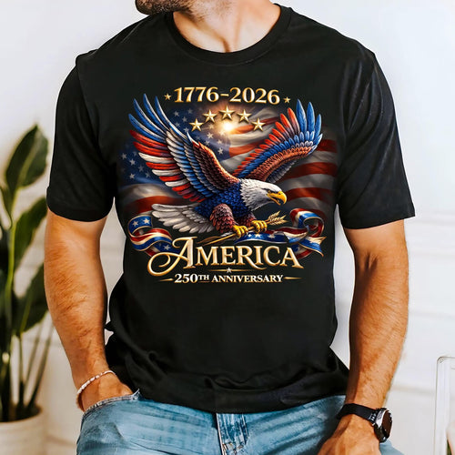 America 250th Anniversary America Patriotic Usa 250 Years Bald Eagle American Tee 1776 2026 Usa 250th (2)