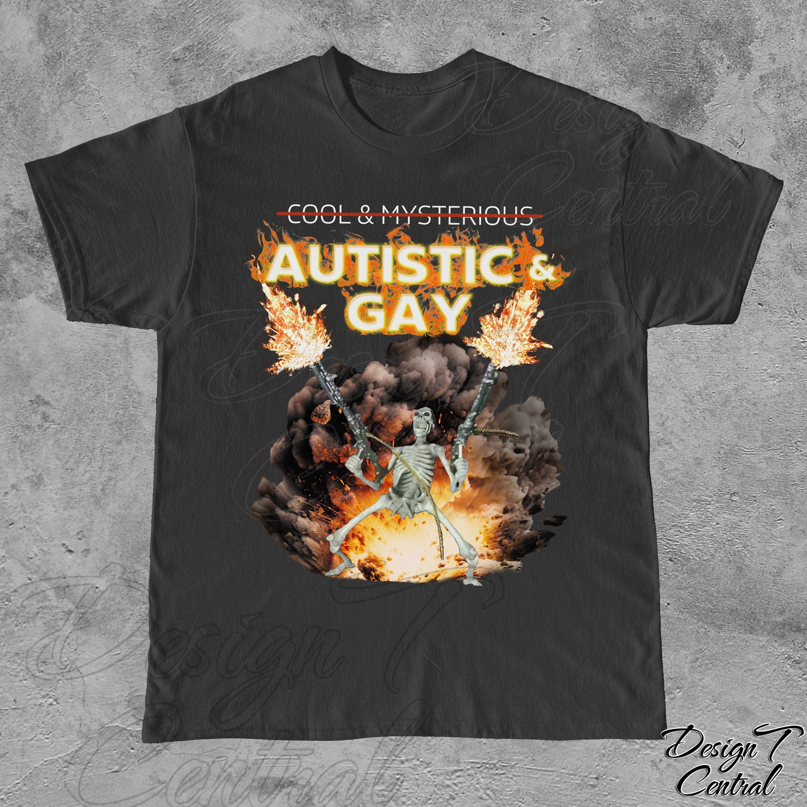 Autistic Gay Skeleton Explosion Unisex T-shirt, Sweatshirt, Hoodie (2)