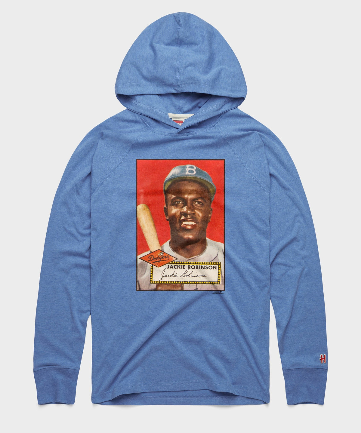 1952 Topps Baseball Jackie Robinson Dodgers Lightweight Hoodie