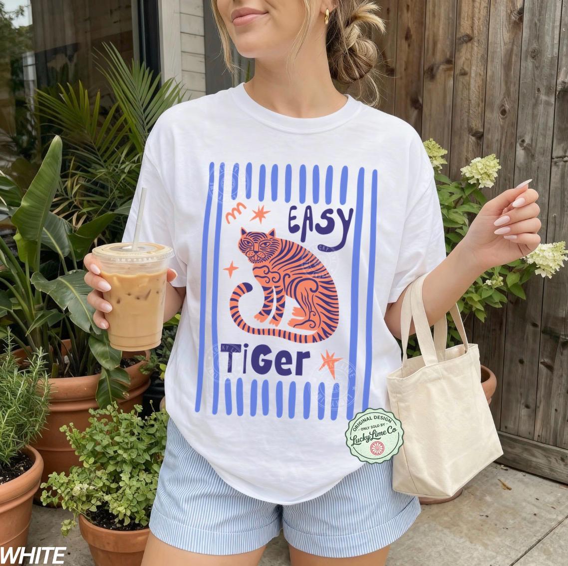Comfort Colors Easy Tiger Retro Tiger Tiger Boho Tees Retro Vintage Tiger (3)