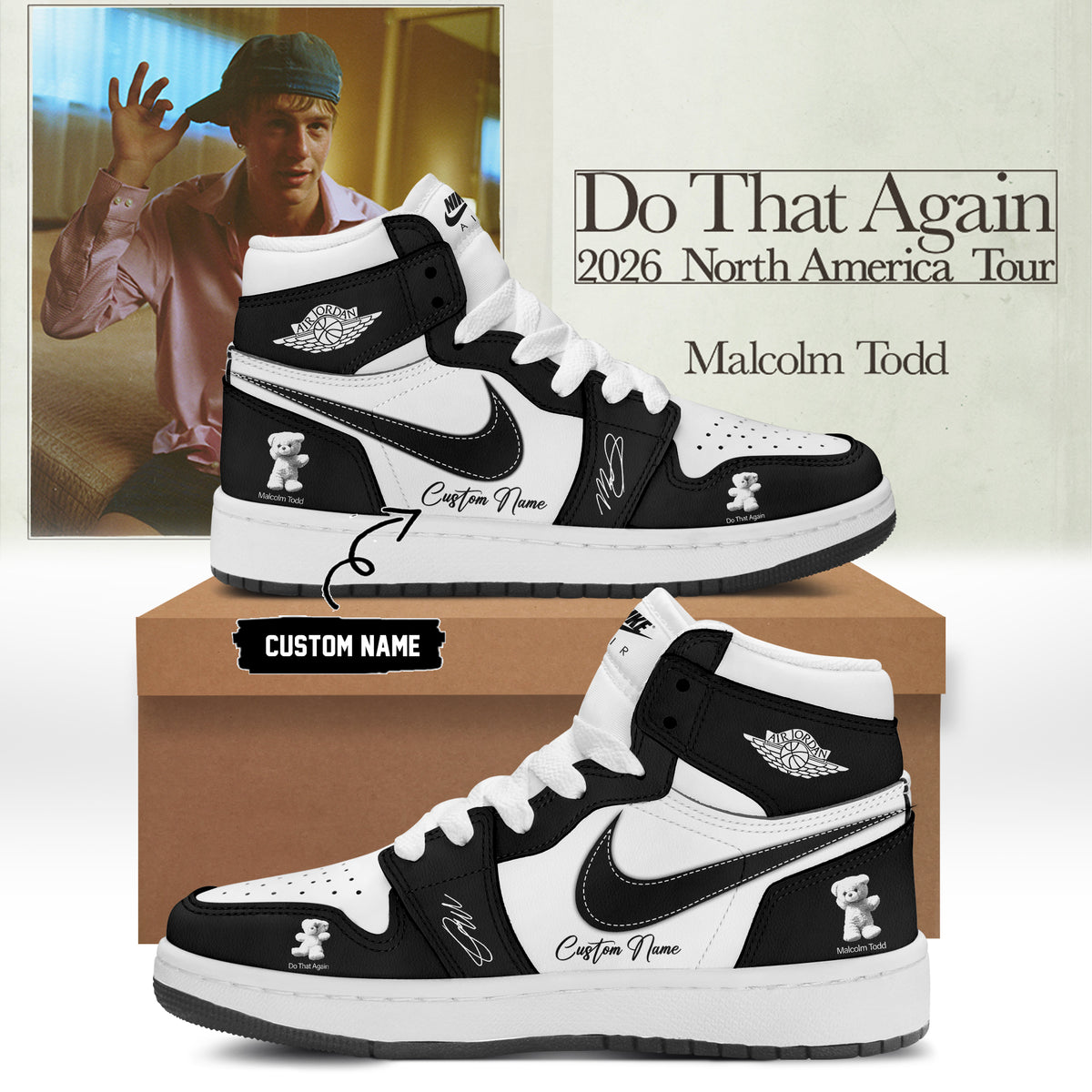 Malcolm Todd Do That Again Tour 2026 Custom AJ1 Shoes v4