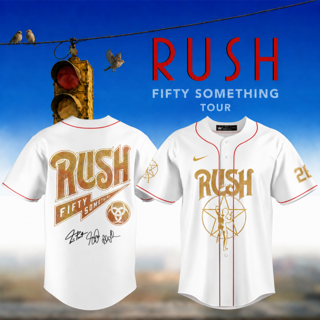 RUSH “Fifty Something Tour” 2026 Signed Jersey – White v2