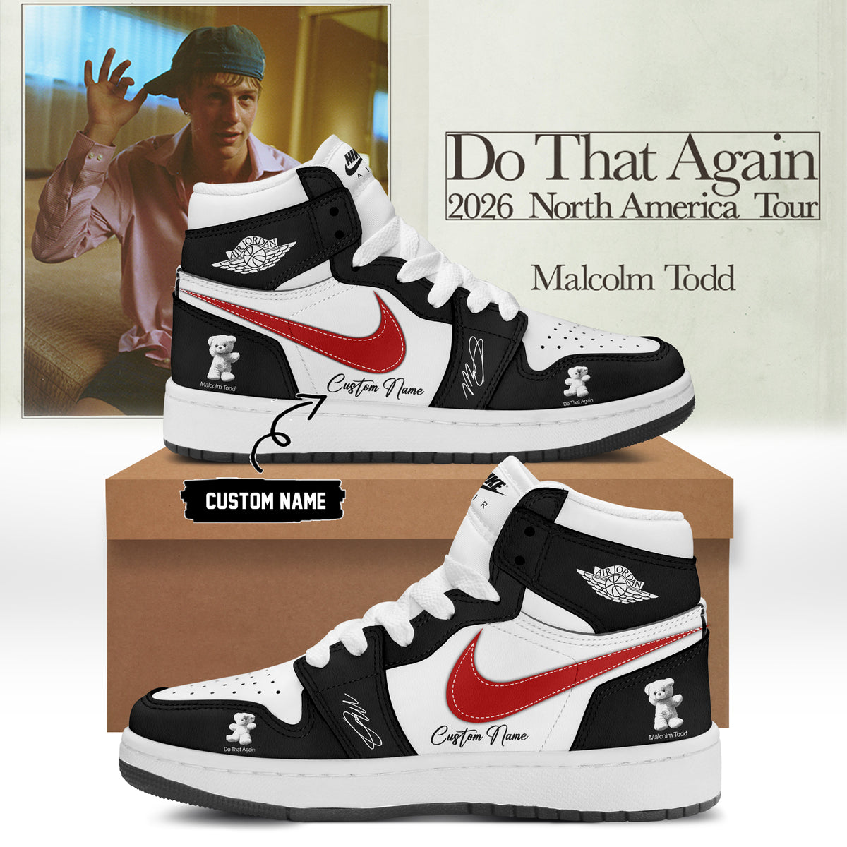 Malcolm Todd Do That Again Tour 2026 Custom AJ1 Shoes v5