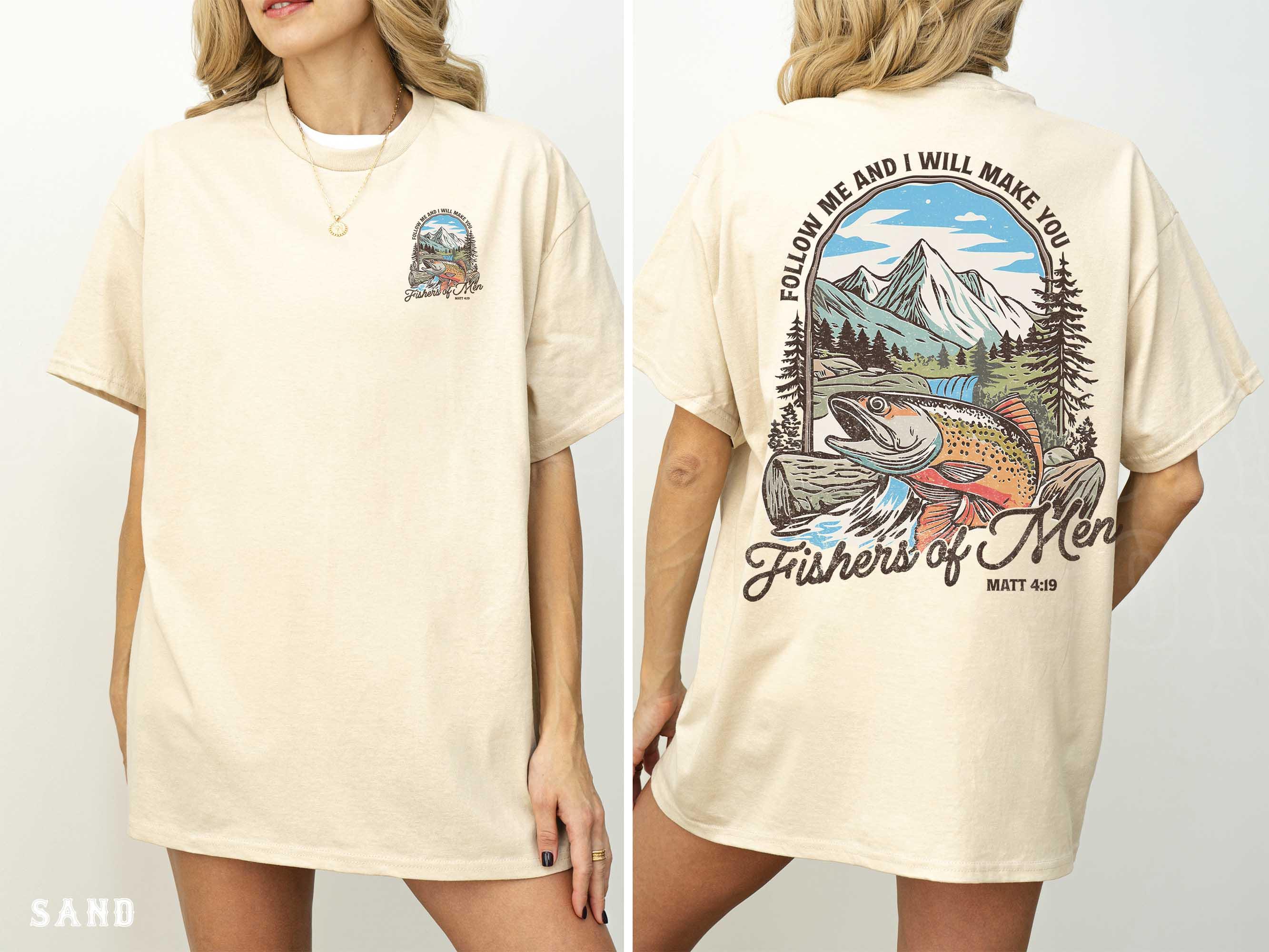 Christian Fishing Fishers Tee Outdoors Faith Jesus Tee Bible Verse Matthew 19 Father'S Day Him (5)