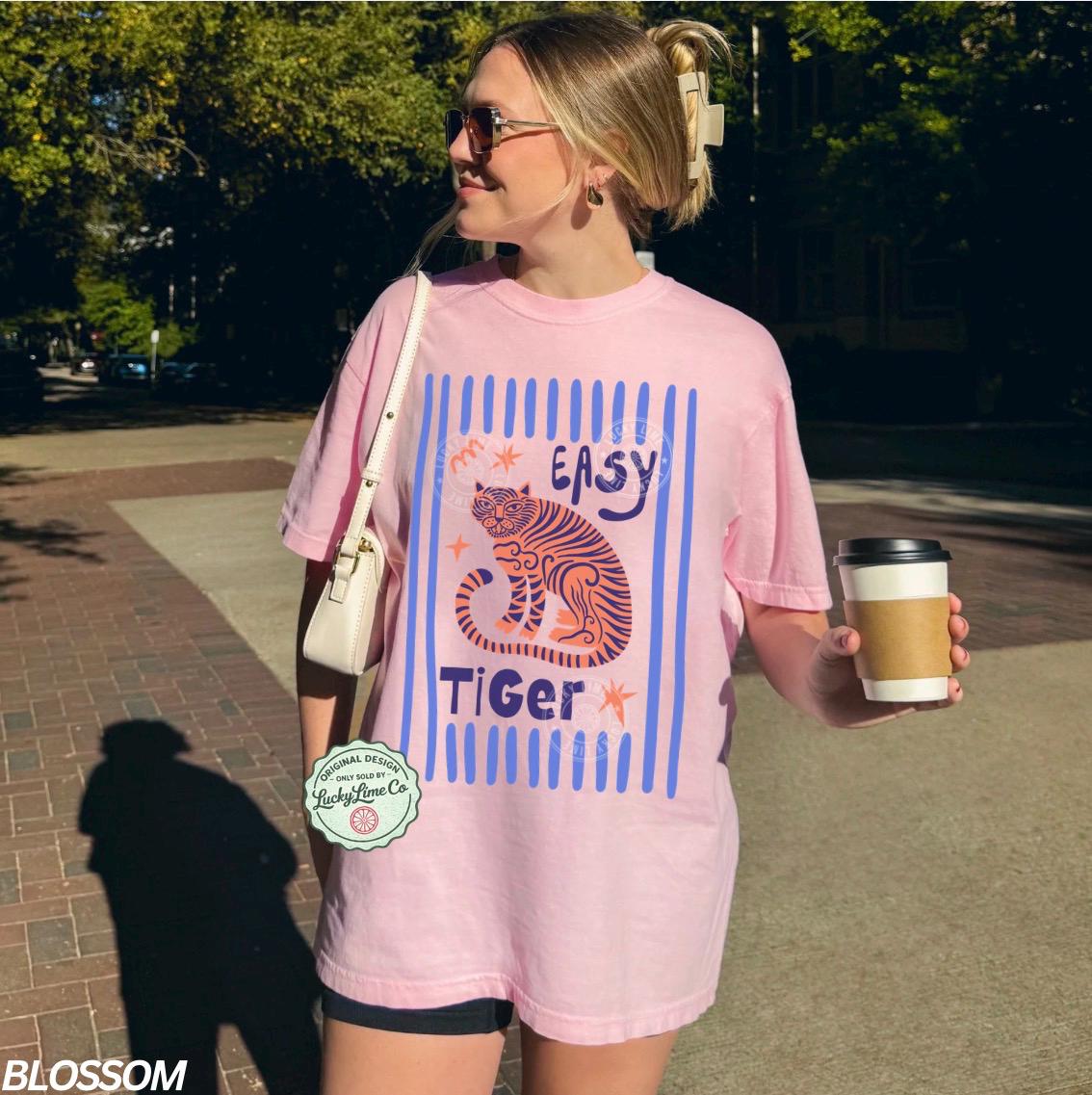 Comfort Colors Easy Tiger Retro Tiger Tiger Boho Tees Retro Vintage Tiger (5)