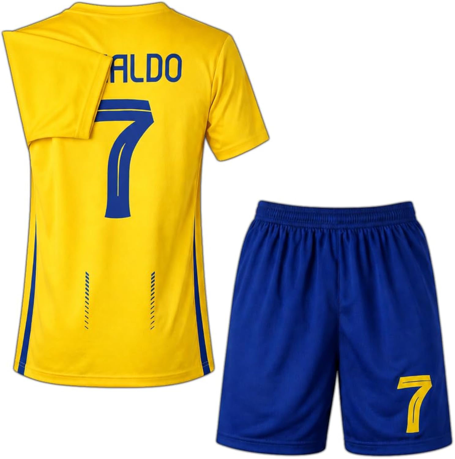 Kids Soccer Jersey Set #7 Youth Soccer Uniform Shirt & Shorts for Boys & Girls Breathable Training Outfit Birthday Gift