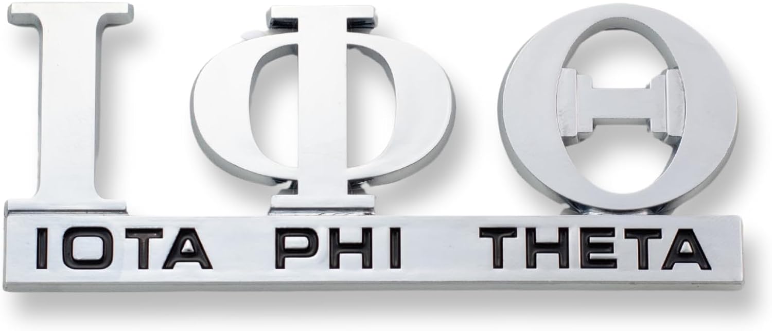 Iota Phi Theta Chrome Cut Out Car Tag