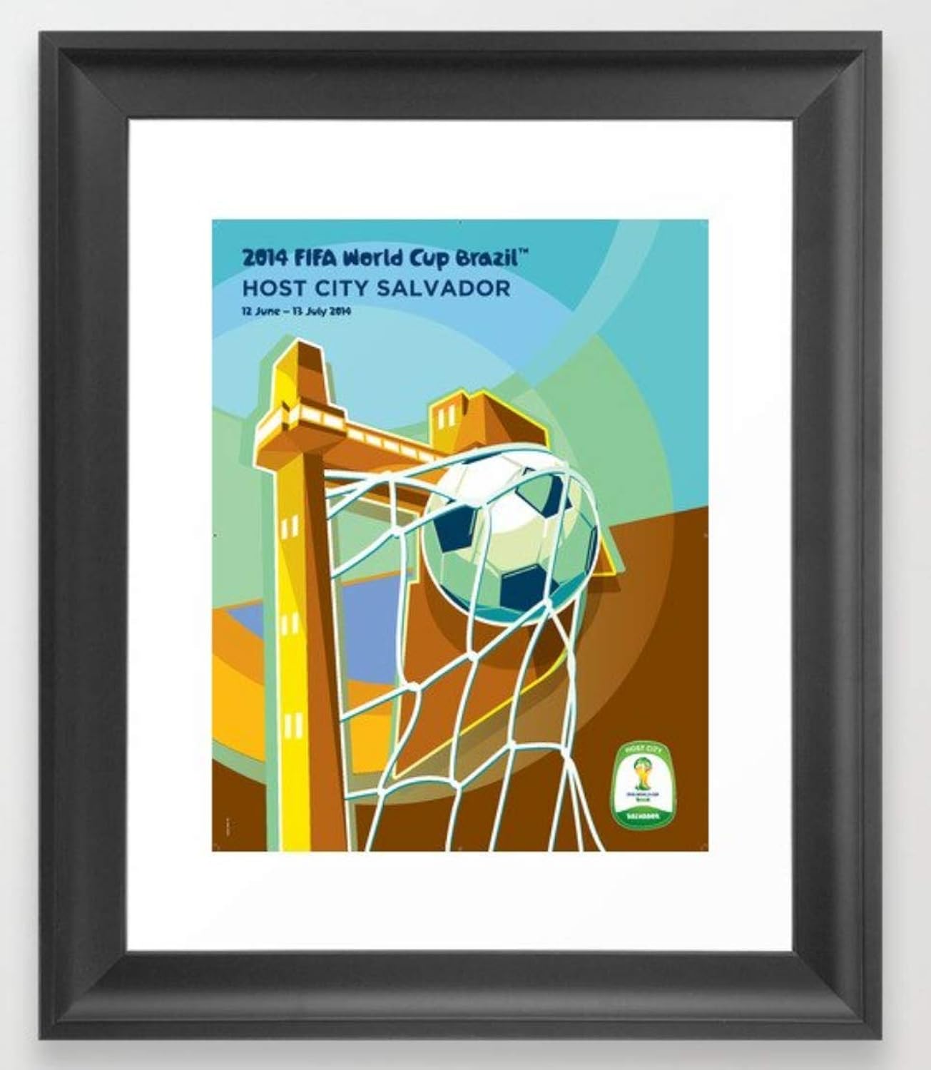 World Cup Brazil 2014 Salvador Host City Poster 16x20 Framed Print