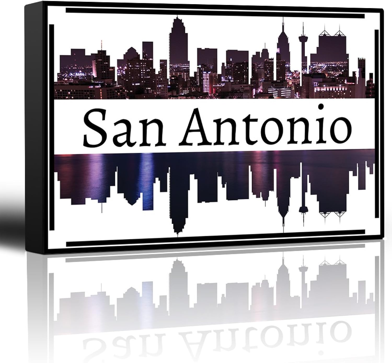 wall26 - City Skyline Series - San Antonio - Colorful Urban Art - Sunsets and Silhouettes Famous Buildings and Landmarks - Canvas Art Home Art - 16x24 inches