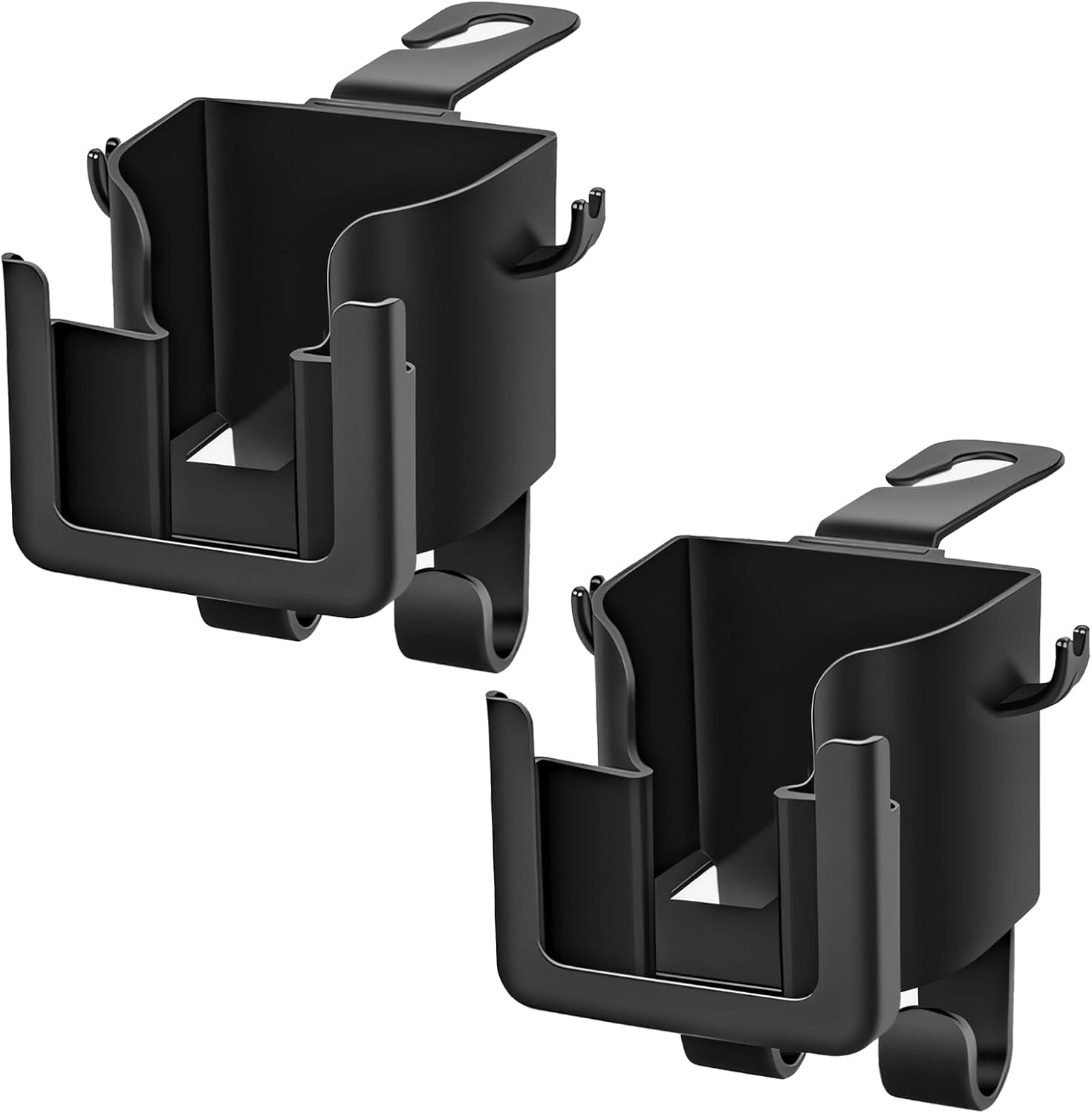 4 PCS Headrest Cup Holder for Car Back Seat, Auto Bottle & Phone Holder with Headrest Hooks, Multifunctional Plastic Back Seat Organizer for Phones Drinks Bags, Car Accessories (2 PCS)