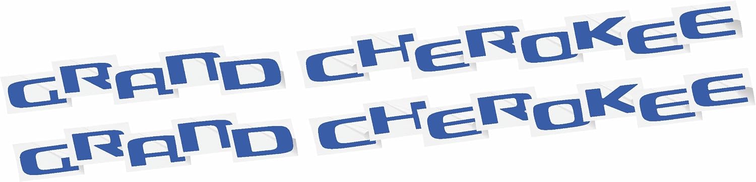 2017-2020 Grand Cherokee Door Emblem Overlay Decal Stickers - (Color: Reflective Blue)