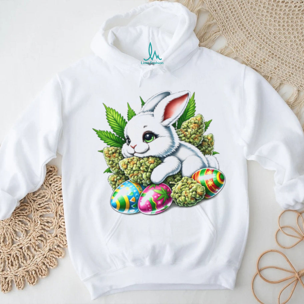 420 Easter Bunny Marijuana Buds & Weed Leaf Easter Egg Digital T Shirt