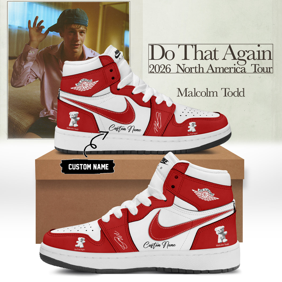 Malcolm Todd Do That Again Tour 2026 Custom AJ1 Shoes v1