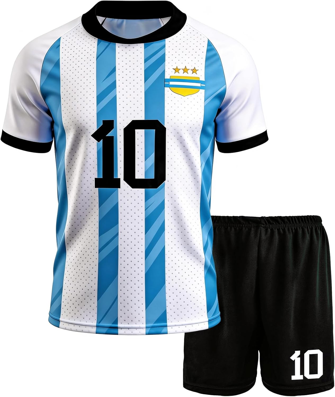 Kids Soccer Jersey Set Football Uniform Kit with Shirt Shorts for Boys Girls,Soccer Sports Fan Gift Gear