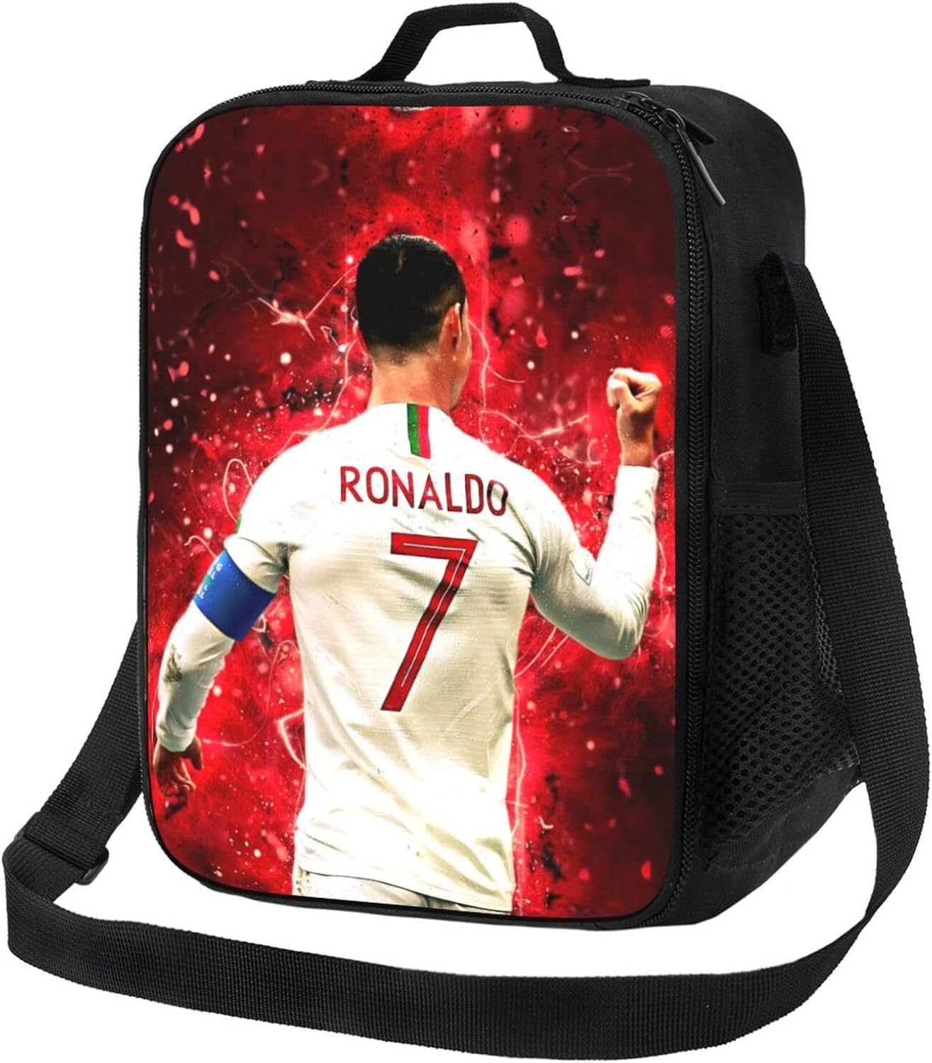 #7 Ronaldo Meal Bag Insulated Lunch Bag Waterproof Reusable Lunch Box Ice Packs For Adult, Black