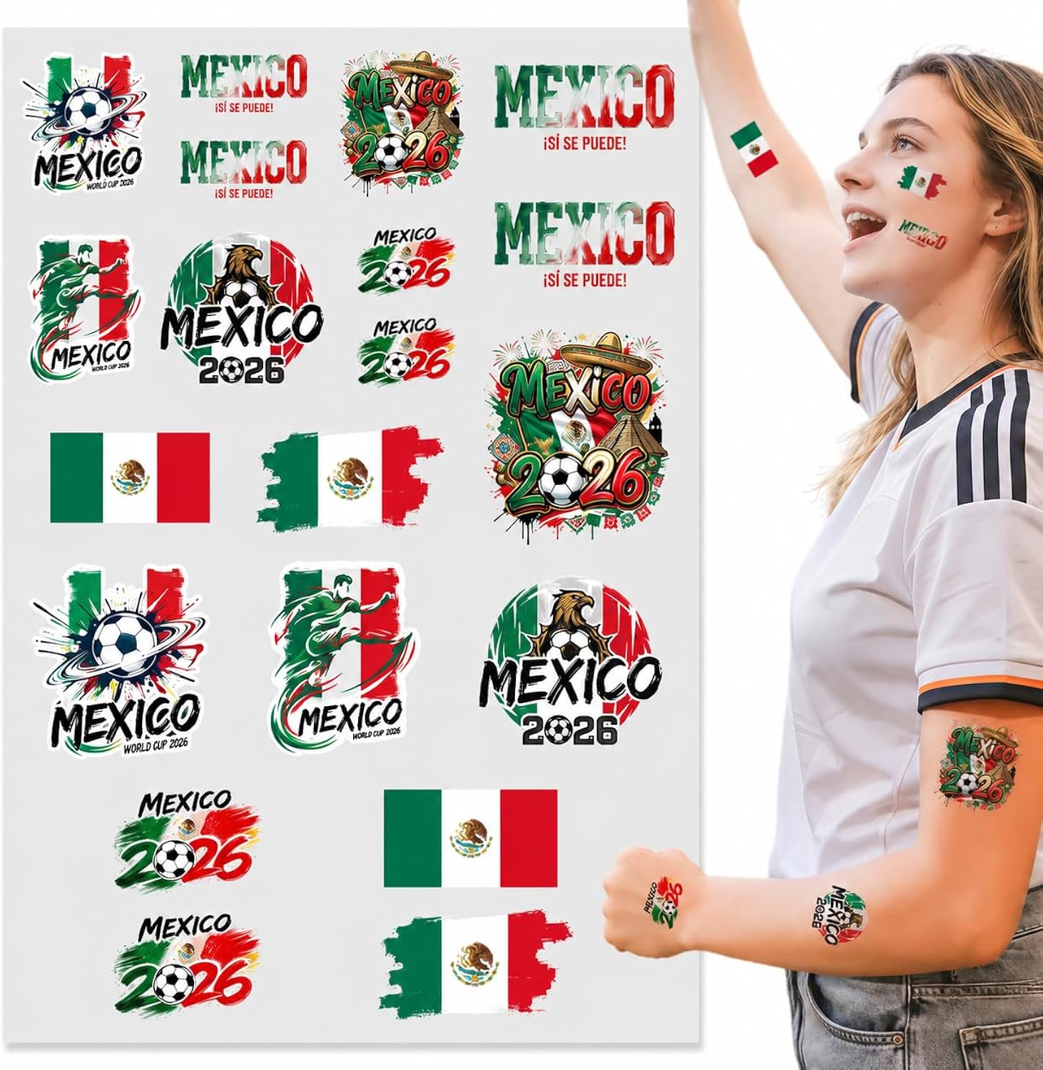 22 Pcs 2026 World Cup Tattoos Temporary Soccer Party Favors World Cup Party Decorations Soccer Stickers Gifts For Game Day Essential