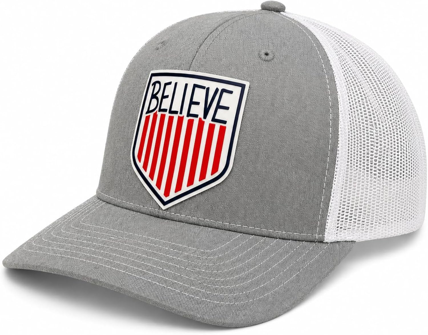 Believe USMNT Funny Soccer Crest Snapback Trucker Hat – Adjustable Mesh Back Baseball Cap for USA Soccer Fans