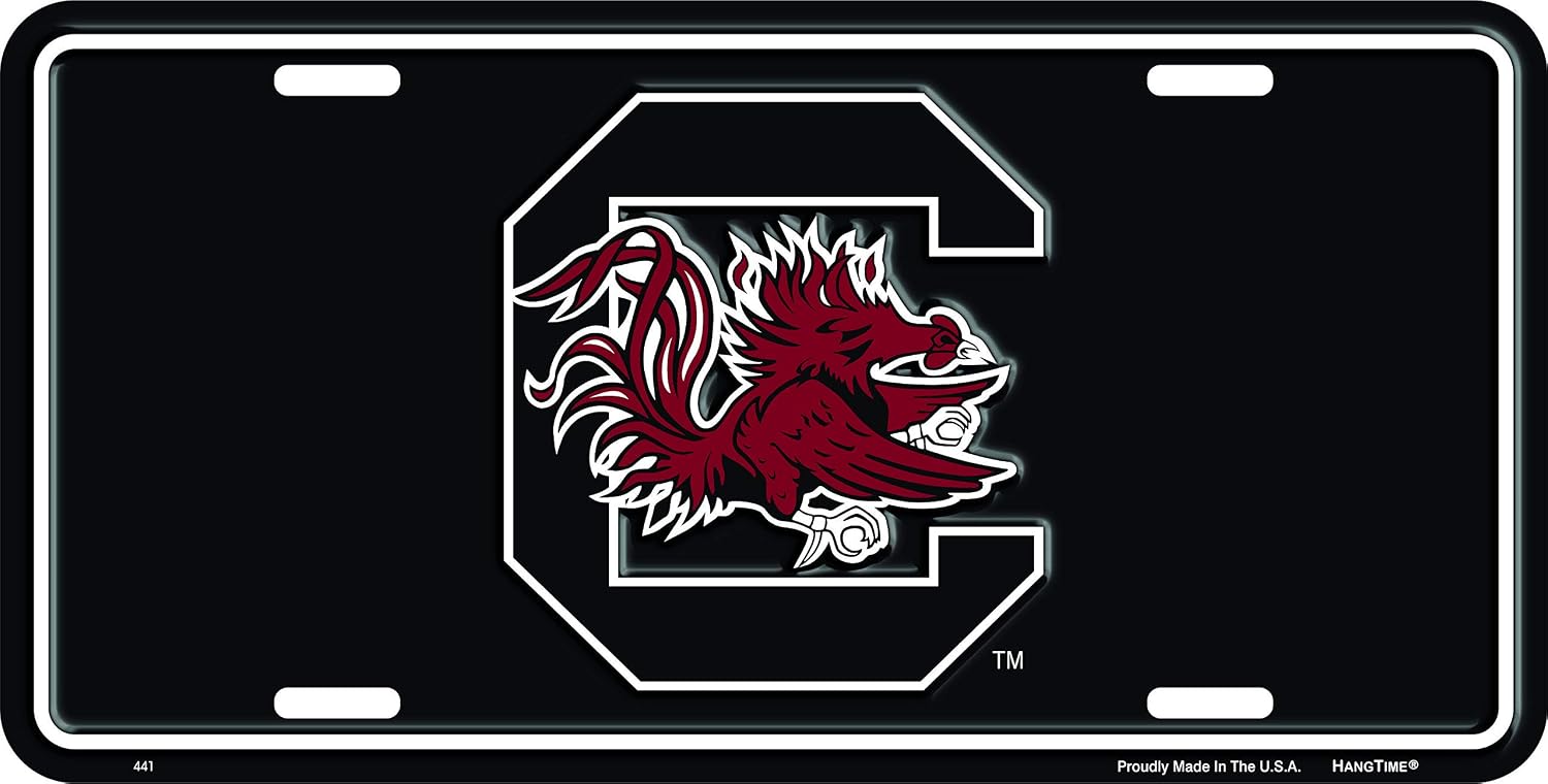 Hangtime South Carolina Gamecocks Novelty License Plate Black Background