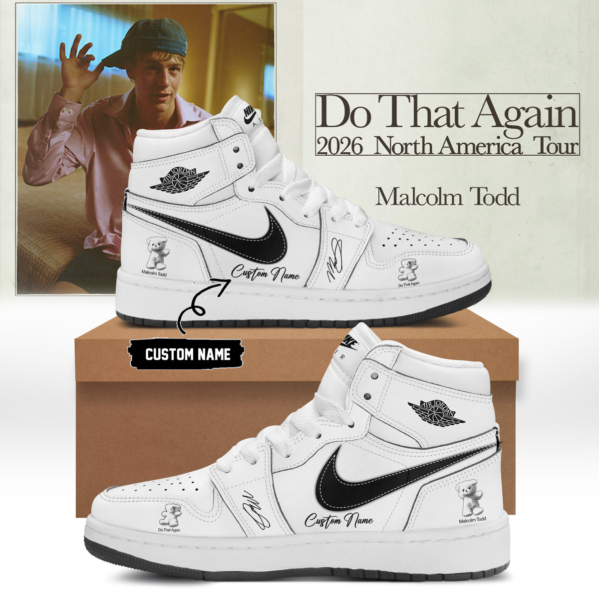 Malcolm Todd Do That Again Tour 2026 Custom AJ1 Shoes v3