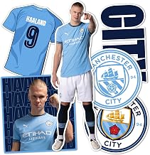 Desert Cactus Manchester City Sticker Man City Player MCFC Sheet Vinyl Football Soccer Premier League Decal Laptop Water Bottle Car Scrapbook (Type P2 Erling Haaland)