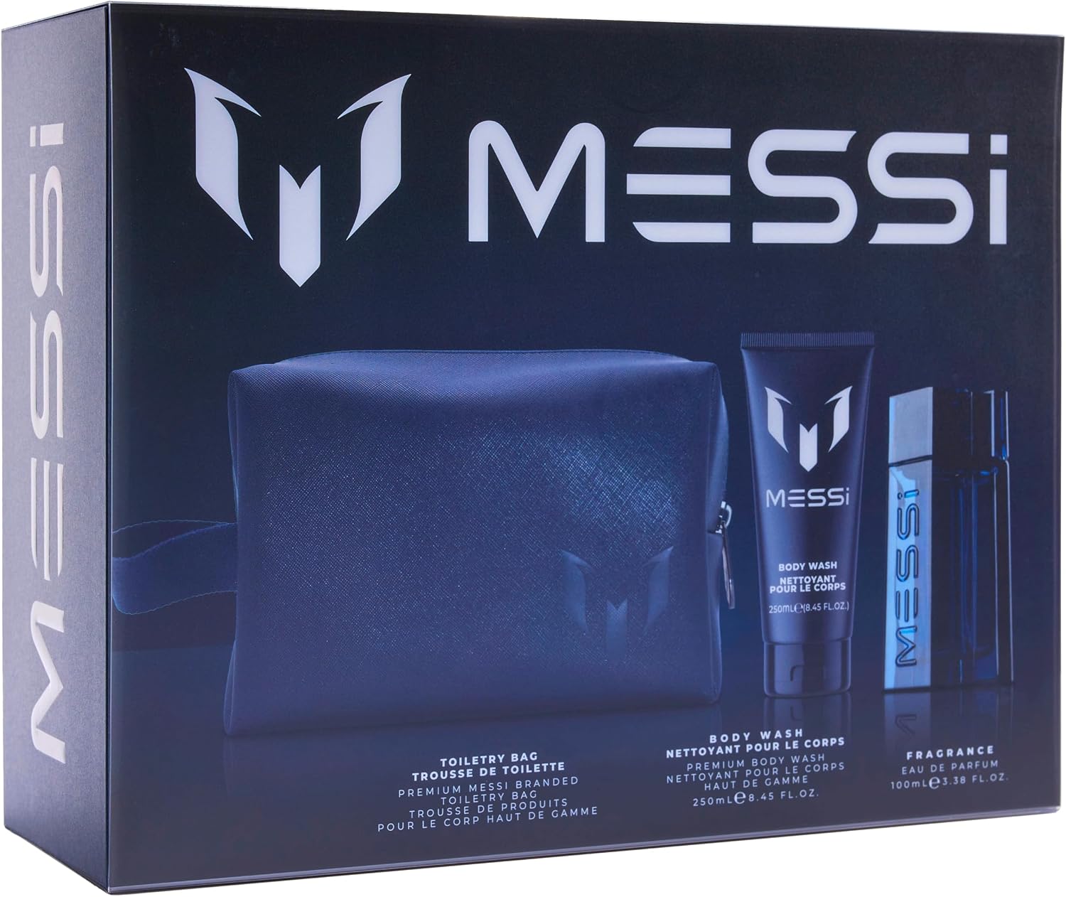 Men's 4 Piece Gift Set (Eau De Parfum 100ml/10ml + Body Wash 250ml + Premium Travel Bag)