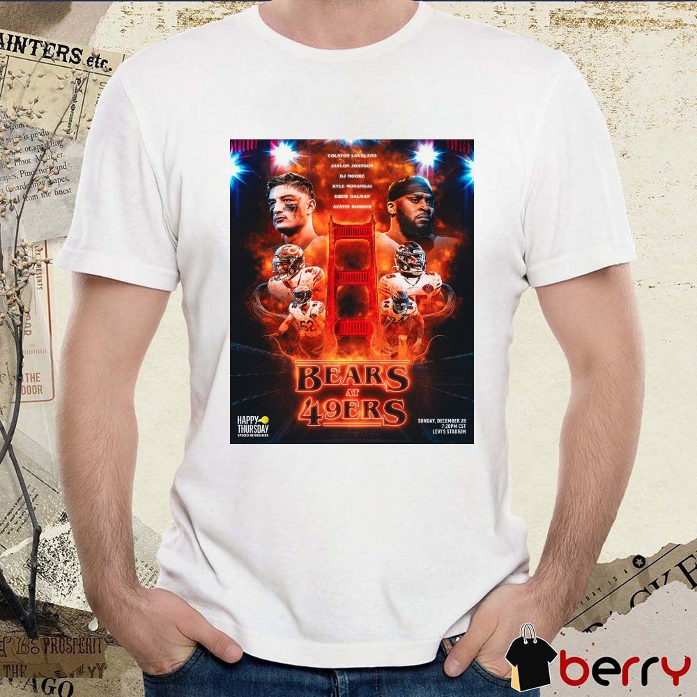 NFL Game Chicago Bears Vs San Francisco 49ers 2025 Levi’s Stadium Poster t-shirt