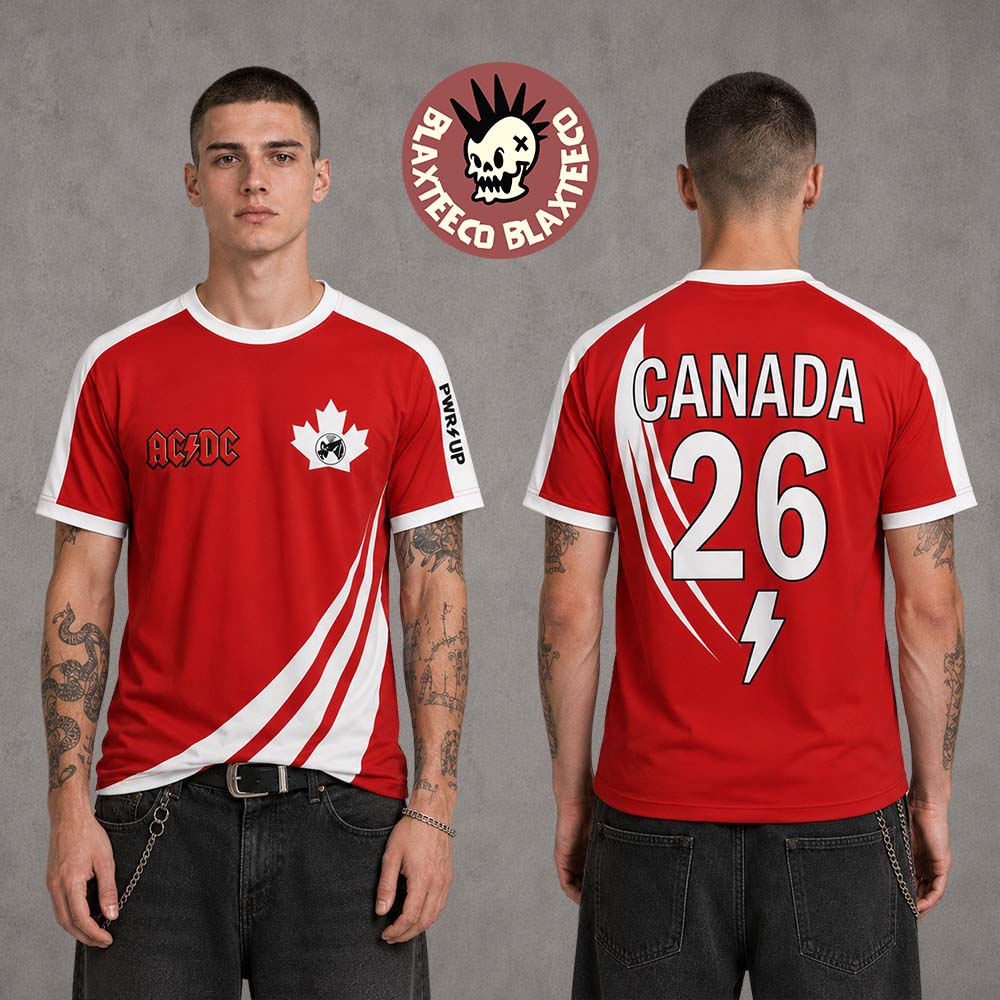 ACDC Canada 2026 PWR Up Tour Pop Up Merch Football Soccer Jersey