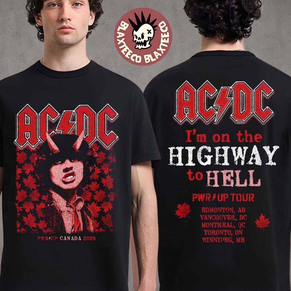 ACDC Canada PWR UP Tour 2026 Highway To Hell Two Sided T-Shirt