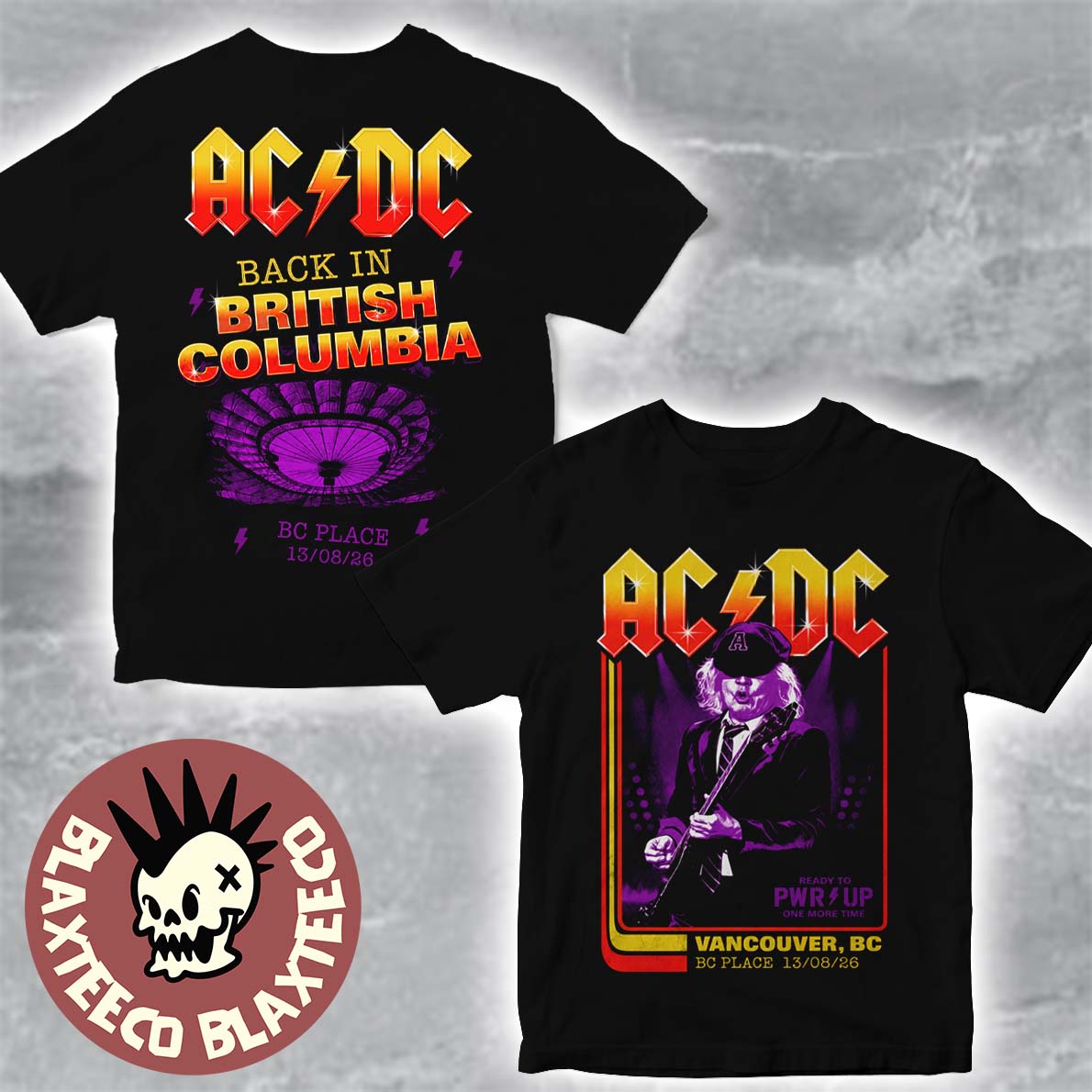 ACDC Vancouver BC Canada 2026 Exclusive Event Tee At BC Place On August 13 2026 Two Sided T-Shirt