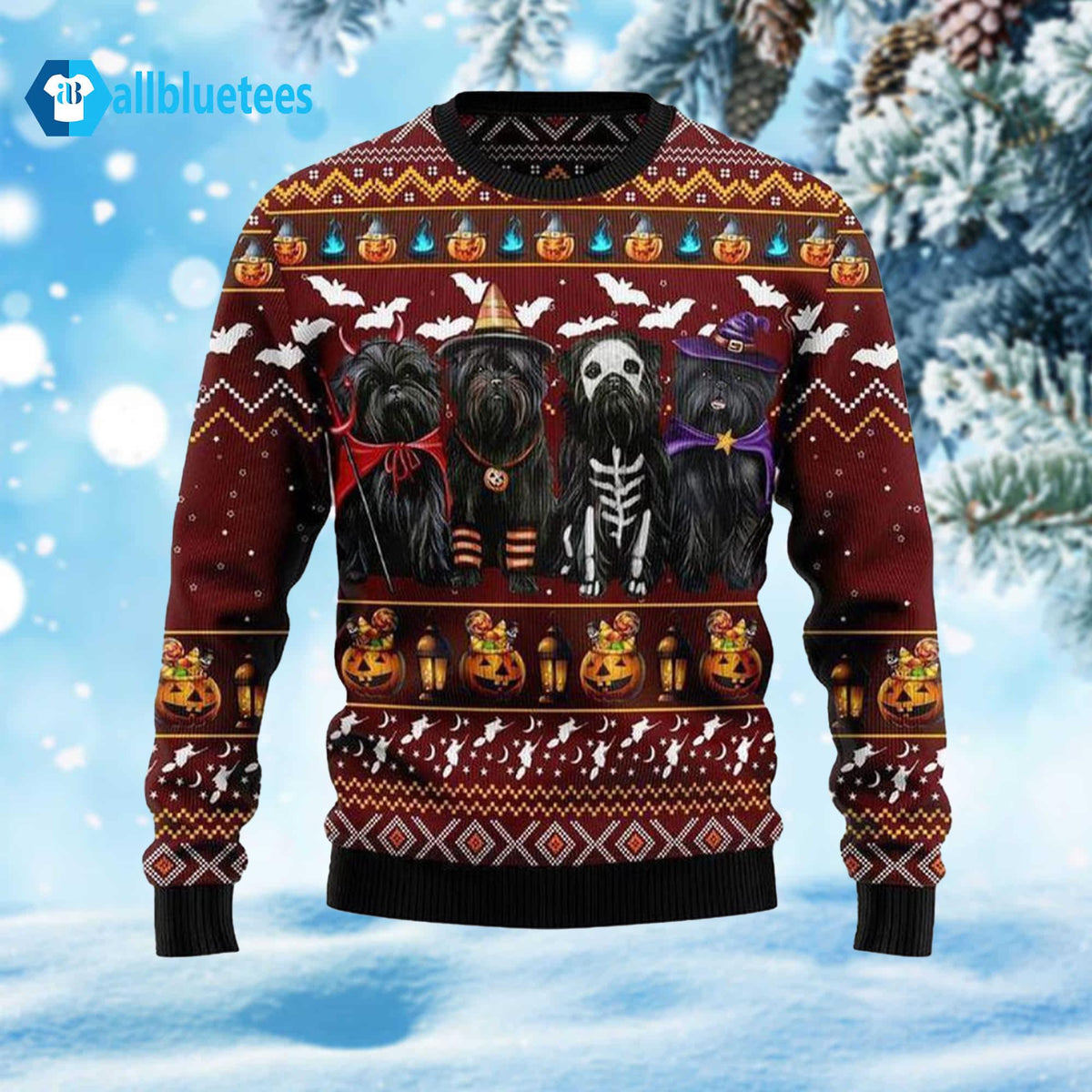 Affenpinscher Dog Halloween Ugly Christmas Sweater