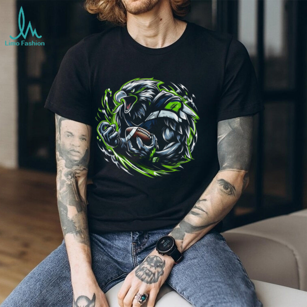 Aggressive Angry Hawk Mascot Football Sports Logo T Shirt