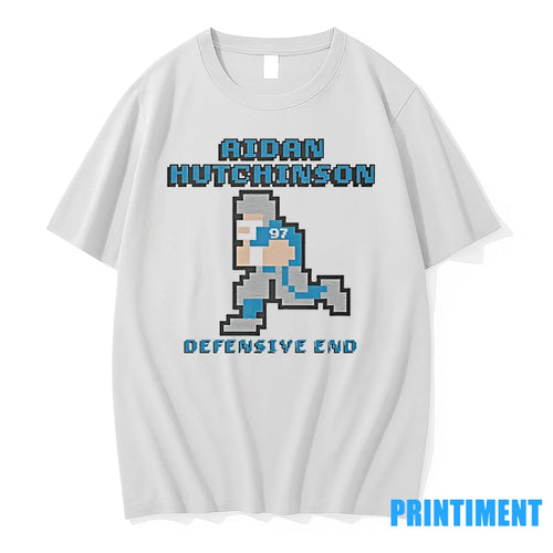 Aidan Hutchinson Defensive End Detroit Lions Football Pixel Tshirts Sweater