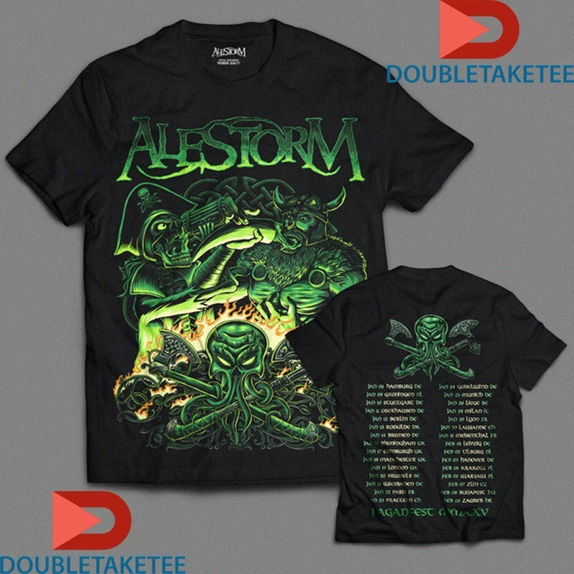 Alestorm Paganfest European & UK Tour 2025 Shirts