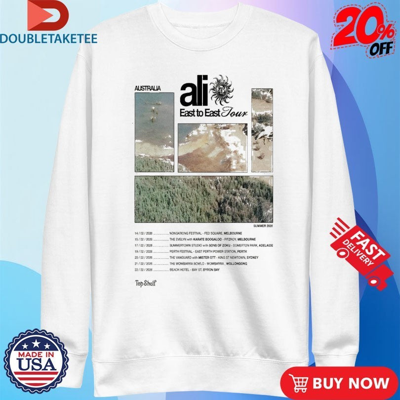Ali Australia 2026 East To East Tour Dates Shirts