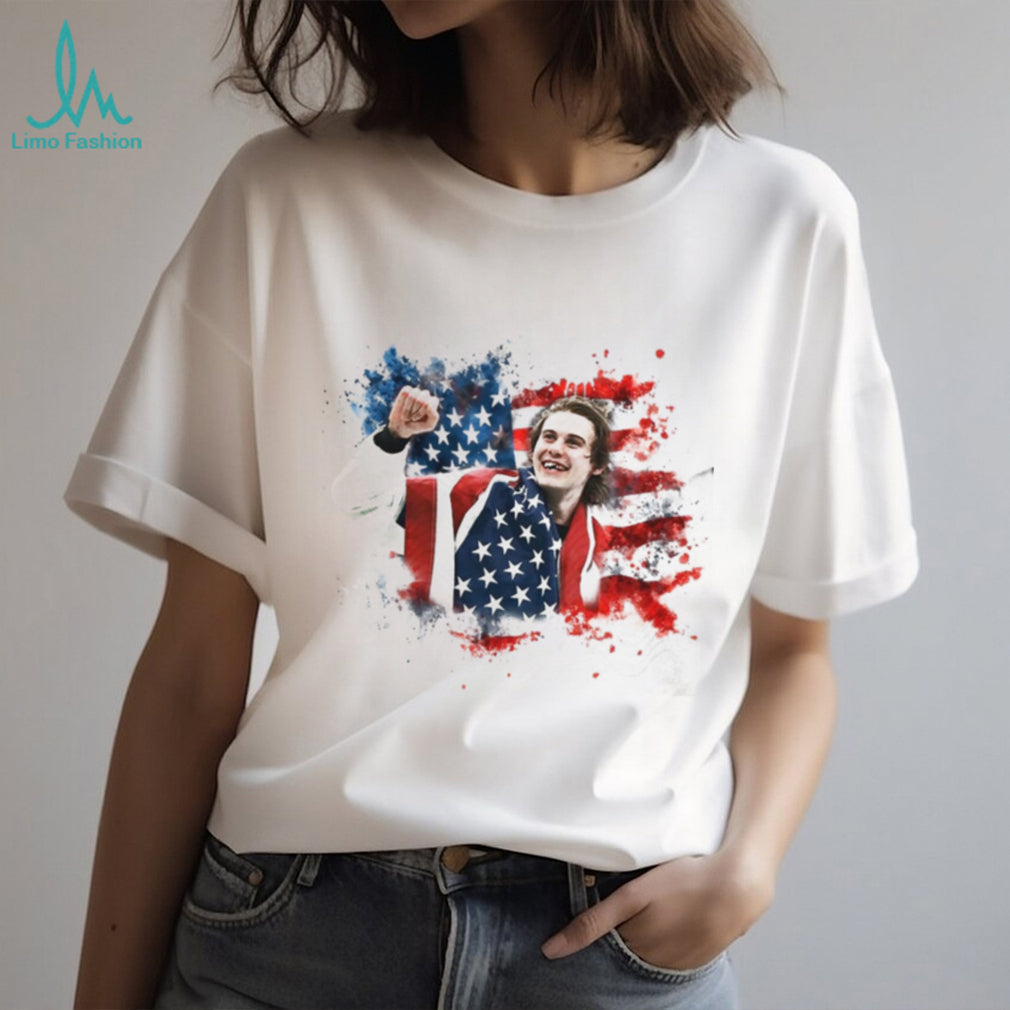 American Flag Watercolor Athlete Celebration USA Pride T Shirt