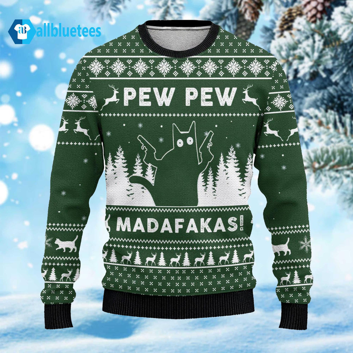 Animal Cat Pew Pew Madafakas Ugly Christmas Sweater