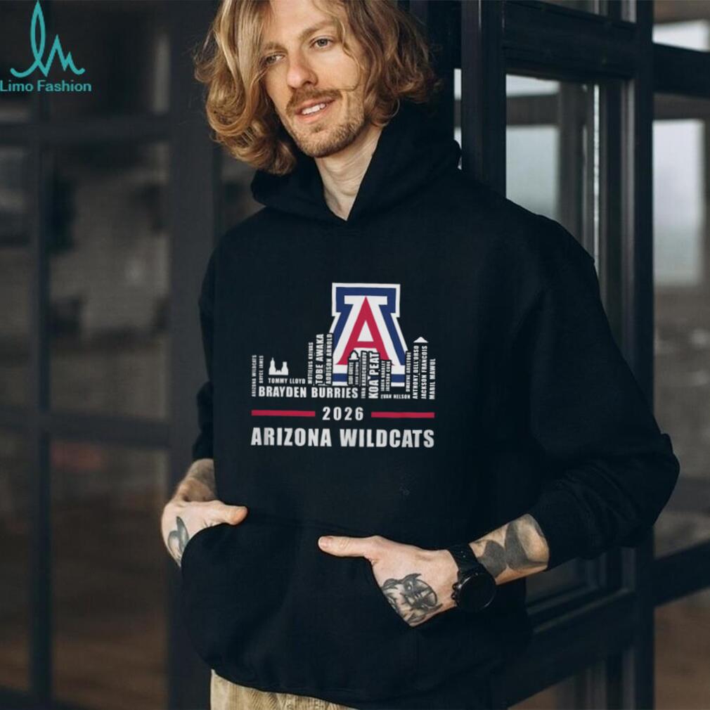 Arizona Wildcats 2026 Basketball Roster Skyline Logo T Shirt