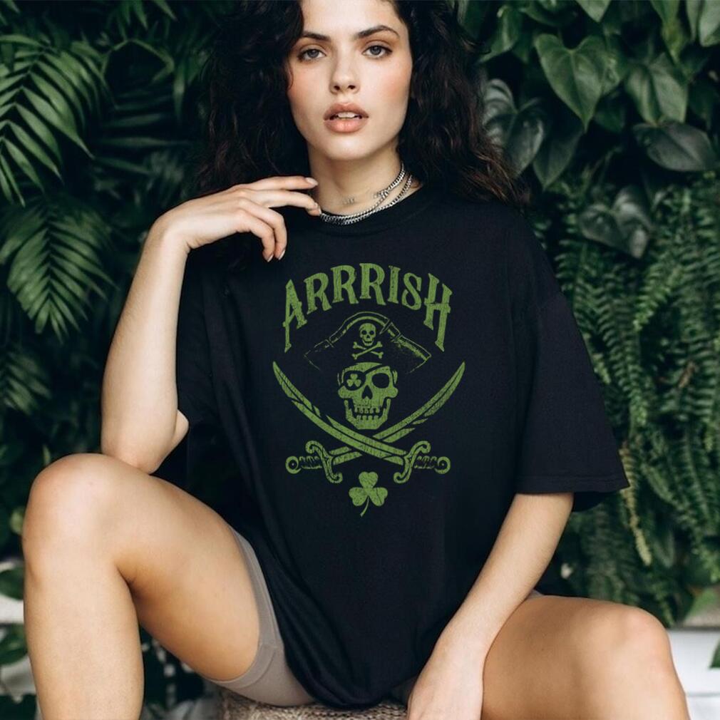 “Arrrish” Pirate Skull & Shamrocks St. Paddy’s Day Shirt