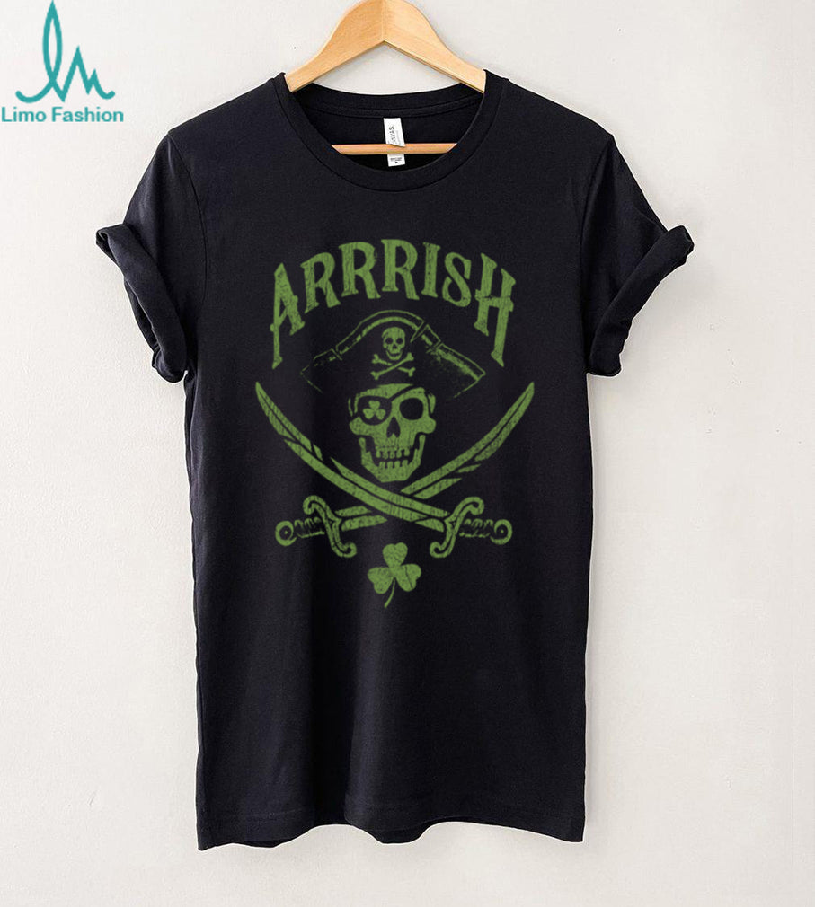 “Arrrish” Pirate Skull & Shamrocks St. Paddy’s Day Shirt