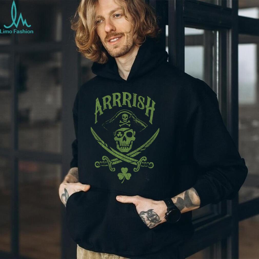 “Arrrish” Pirate Skull & Shamrocks St. Paddy’s Day Shirt