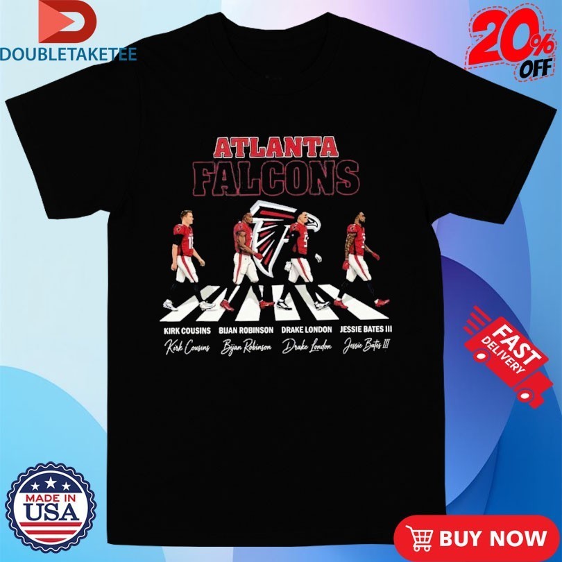 Atlanta Falcons Kirk Cousins Bijan Robinson And Drake London Jessie Bates III Abbey Road Walking Shirts