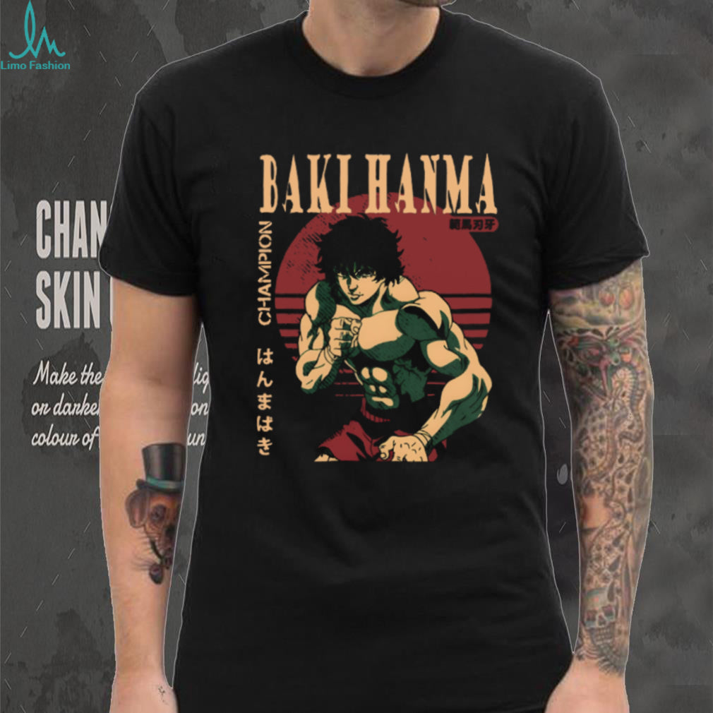 Baki Hanma Champion Retro Sunset Martial Arts Tee