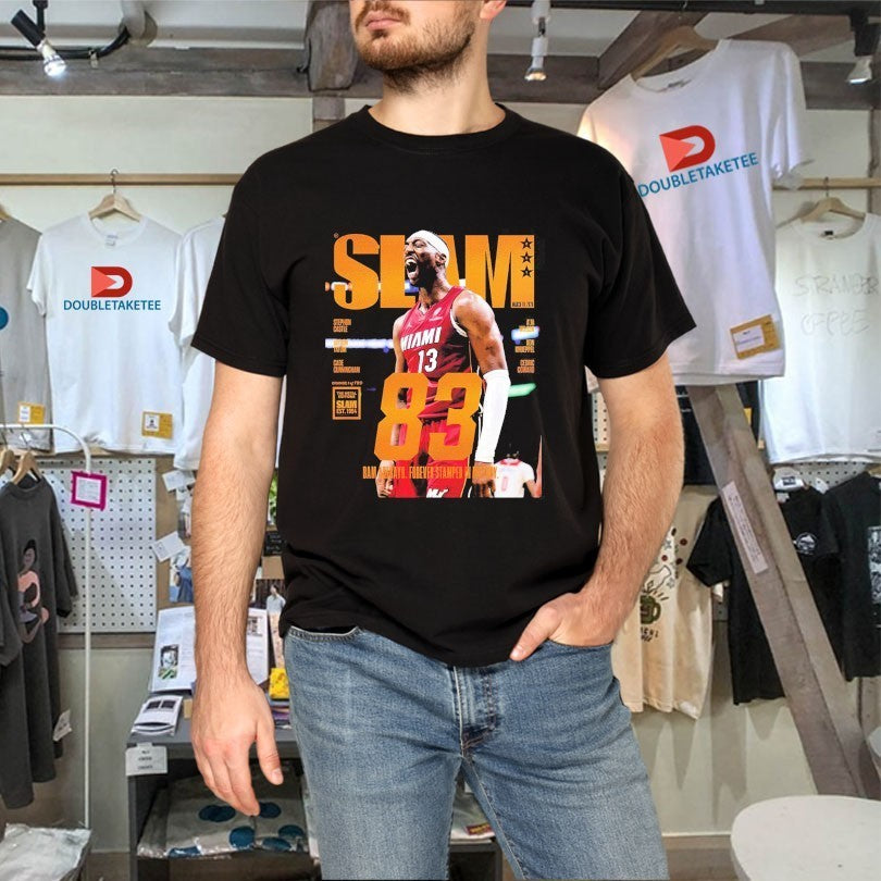 Bam Adebayo Miami Heat On The Cover Of Slam 261 83 Points Forever Stamped In History Orange Metal Shirts