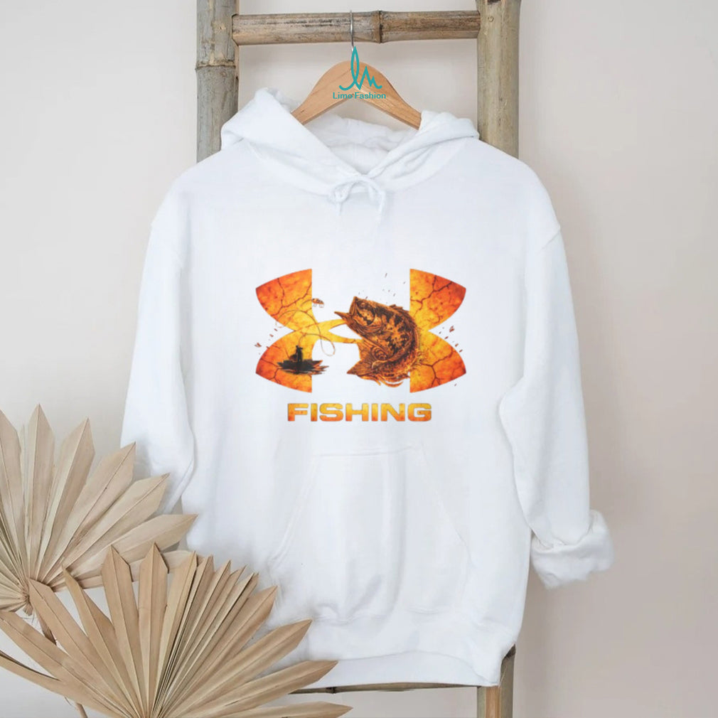 Bass Fishing Fisherman Sunset Logo Graphic T Shirt
