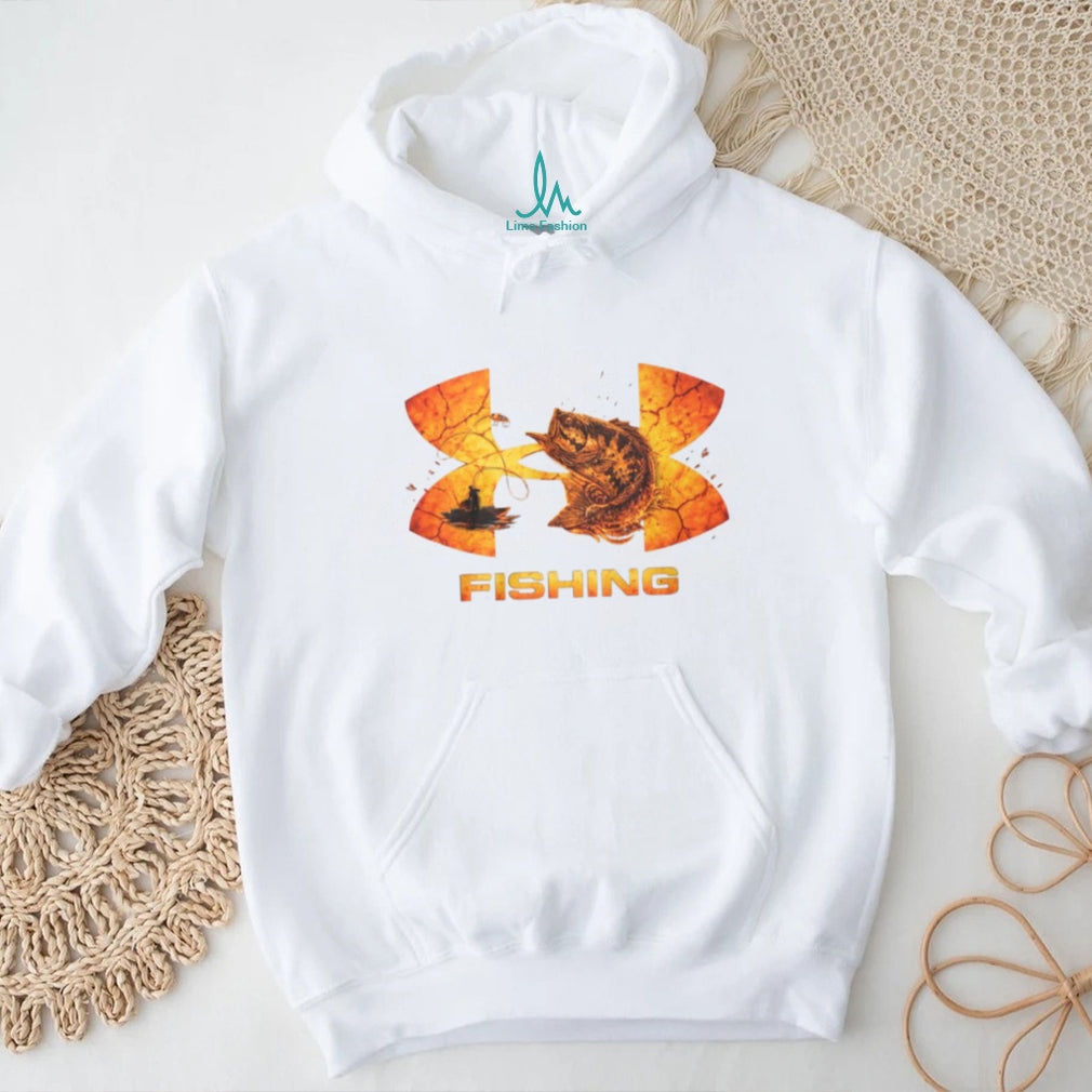 Bass Fishing Fisherman Sunset Logo Graphic T Shirt
