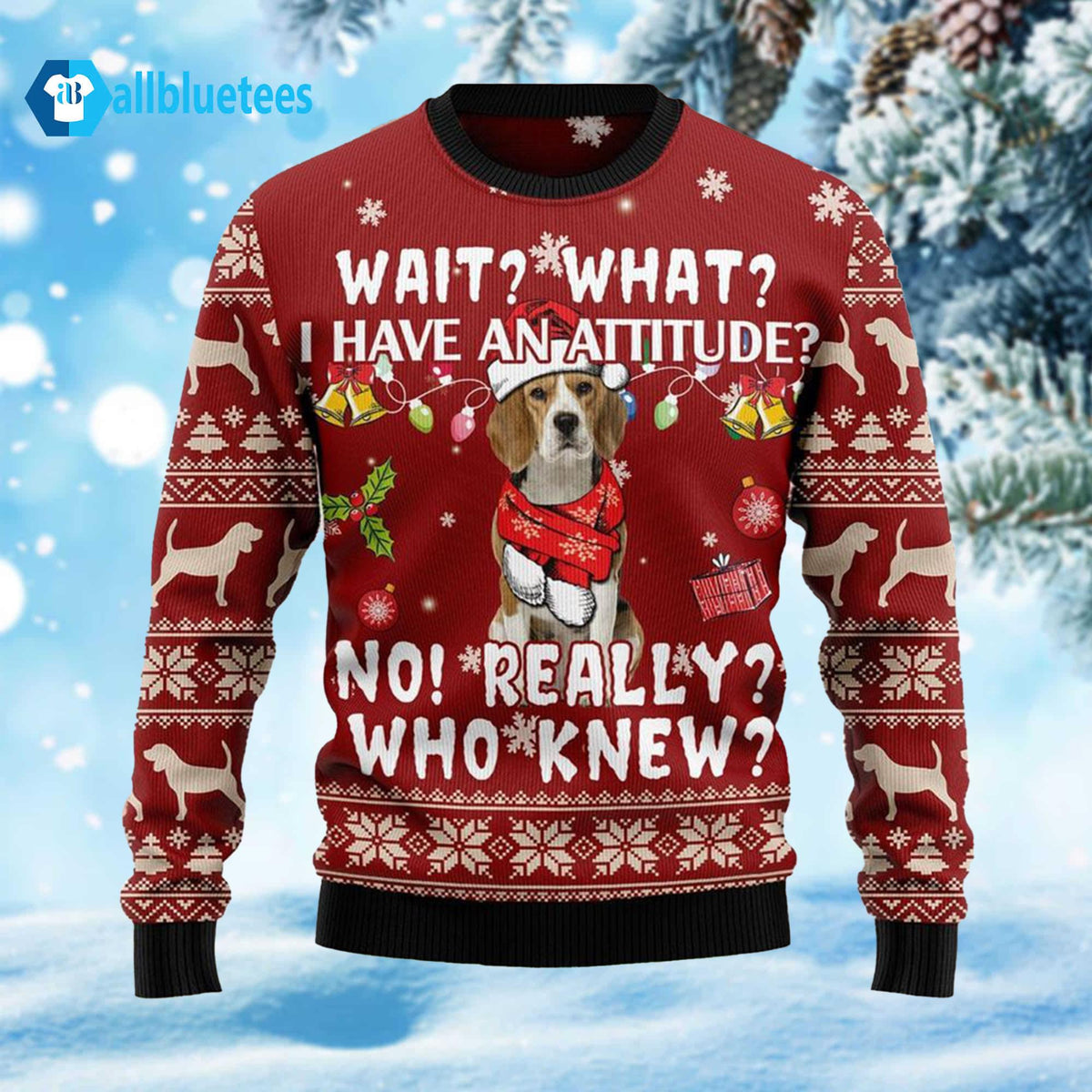 Beagle Attitude Family Ugly Christmas Sweater