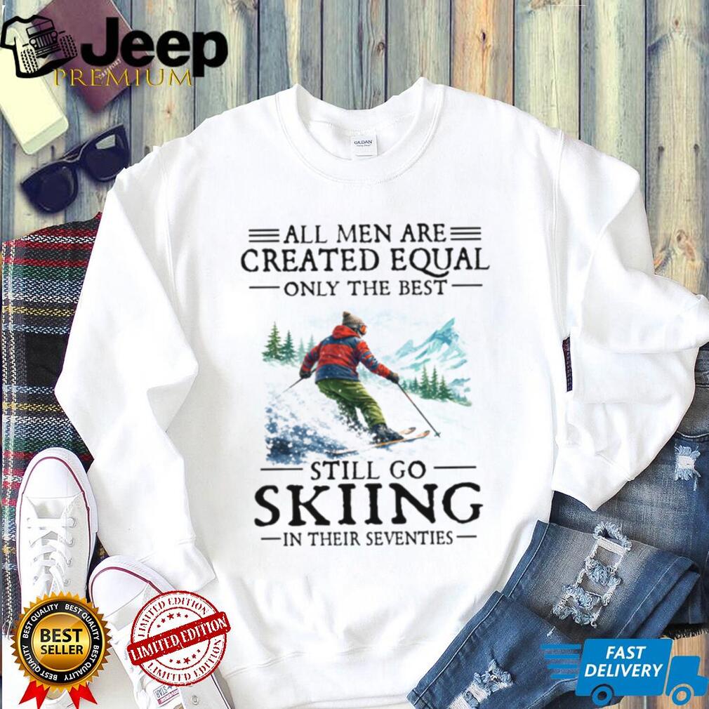 Men Go Skiing In Their Seventies Retro Vintage T Shirt