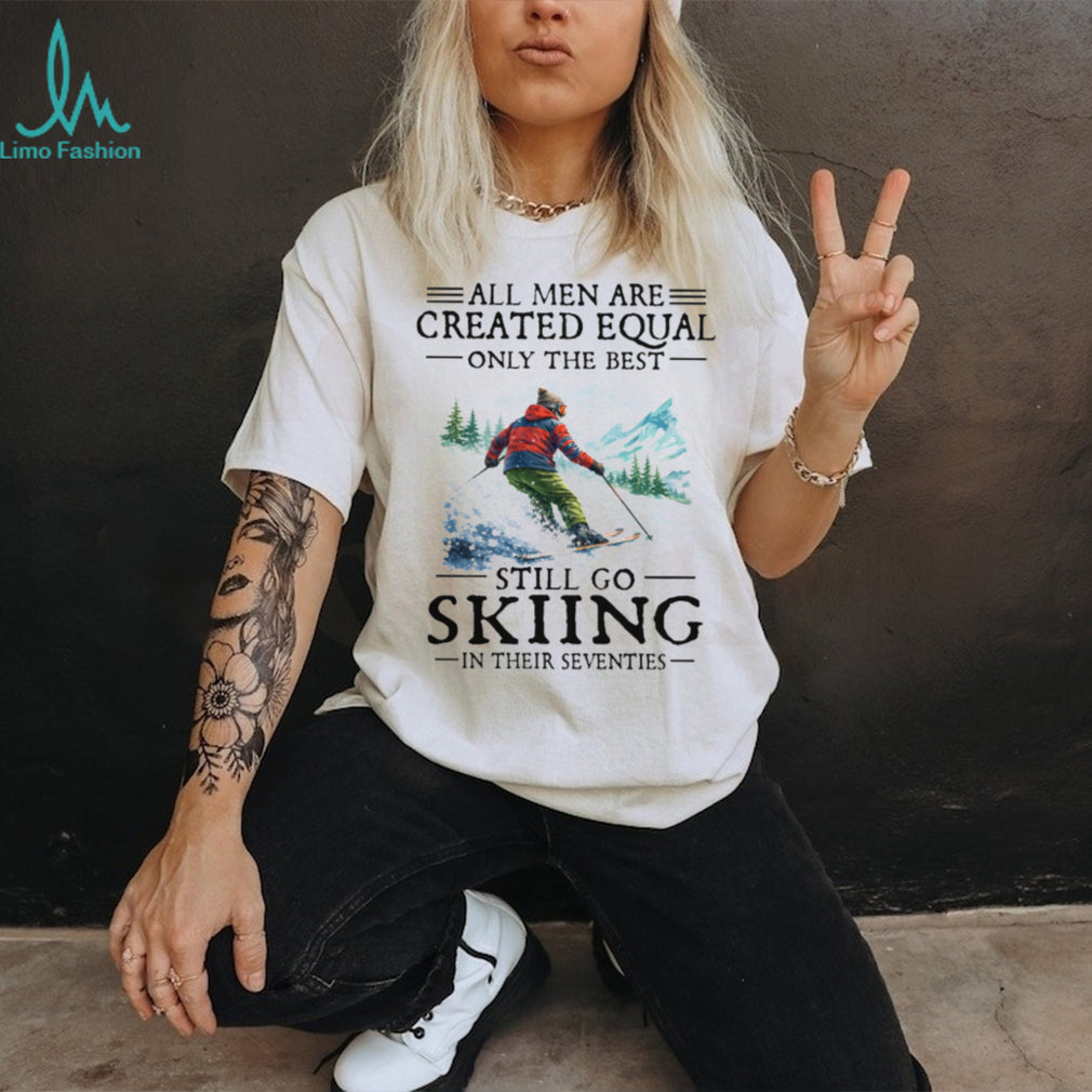 Men Go Skiing In Their Seventies Retro Vintage T Shirt