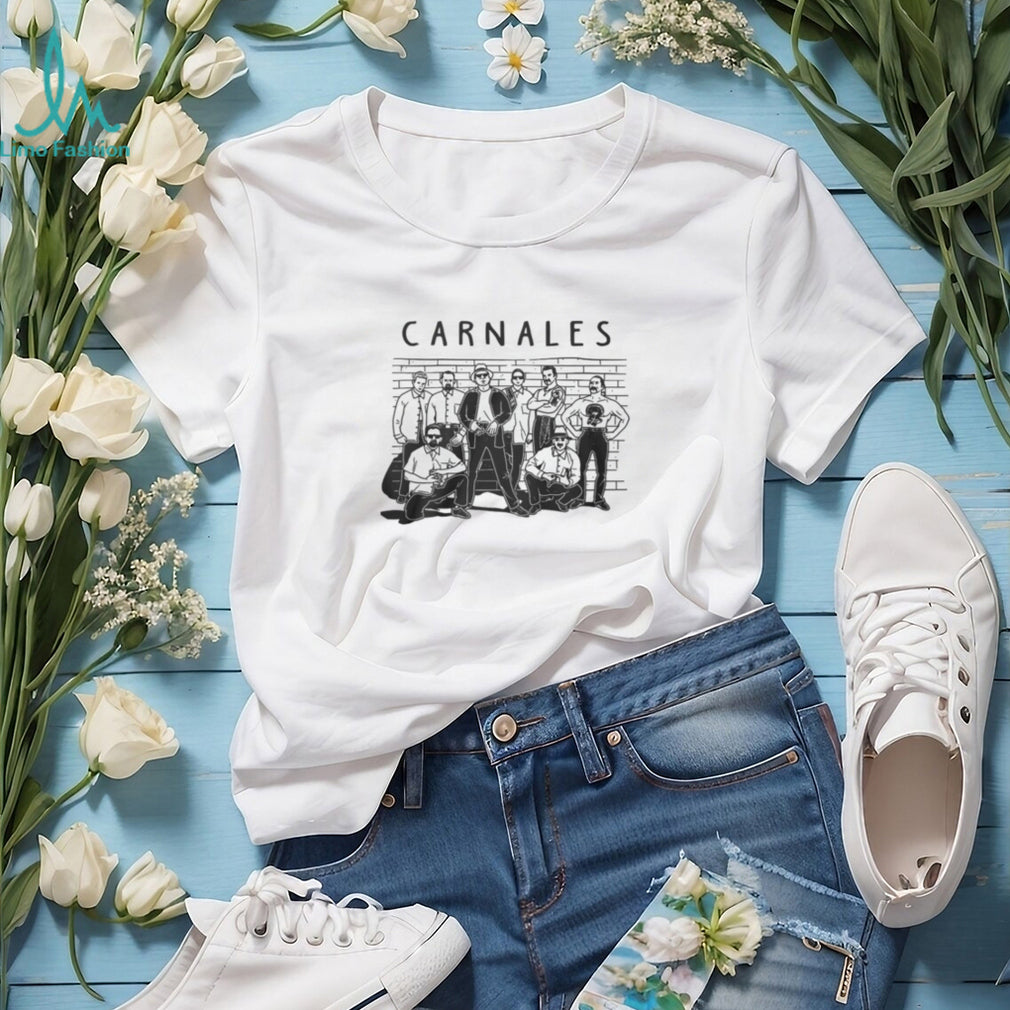 Carnales Chicano Style Gangster Group Illustration White T Shirt