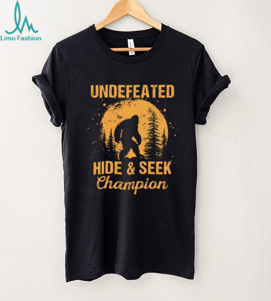 Bigfoot Undefeated Hide and Seek Champion Retro Sunset Tee